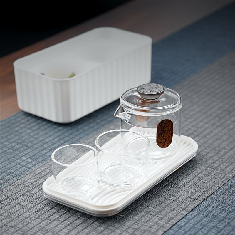 玻璃功夫茶具套装快客杯一壶二杯2025新款便携个人用手抓小泡茶壶