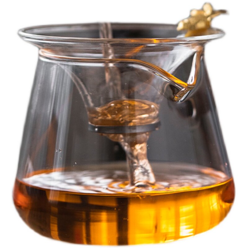 臻品堂 玻璃公道杯茶漏一体套装侧把倒茶公杯茶漏玻璃分茶器茶海