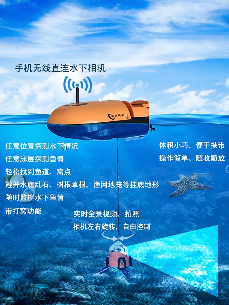 水下探鱼器,水下高清摄像头,无线水下摄影,华测科学水下摄像
