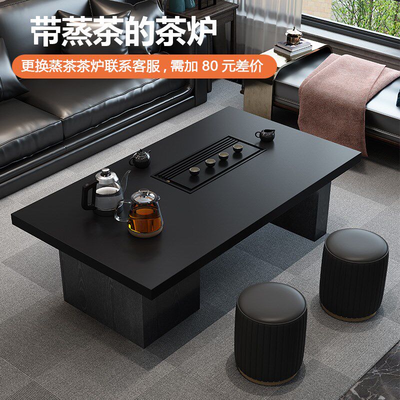 大理石岩板功夫茶几简约现代客厅全自动办公室小户型一体泡茶台桌