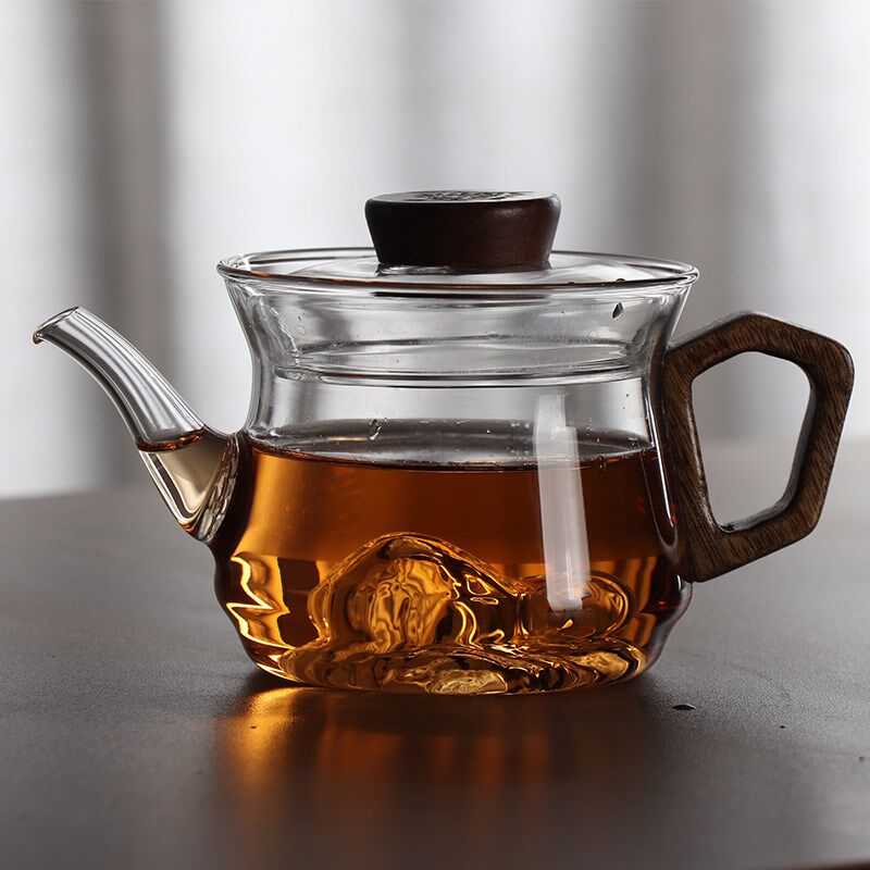 小号泡茶玻璃小茶壶一人用小容量过滤四方绿茶专用泡茶器功夫茶具