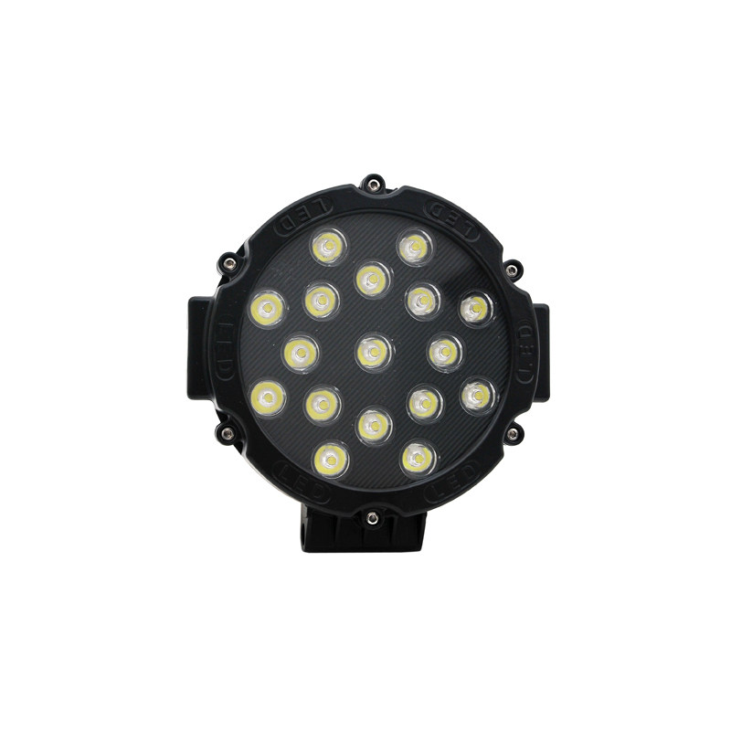 汽车LED工作灯7寸51W圆形越野车顶前杠中网射灯改装货车灯12V24v