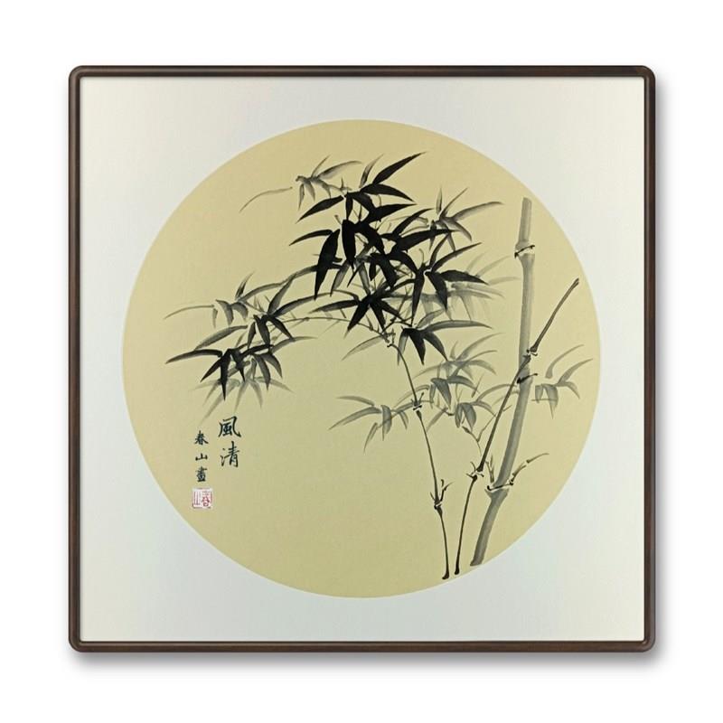 手绘花鸟国画斗方未落款梅兰竹菊国画牡丹荷花写意国画新中式风格