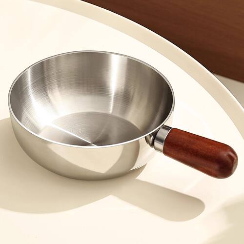 【清仓中】316三层钢泡面碗一人食锅沙拉碗胡桃木手柄家用耐高温