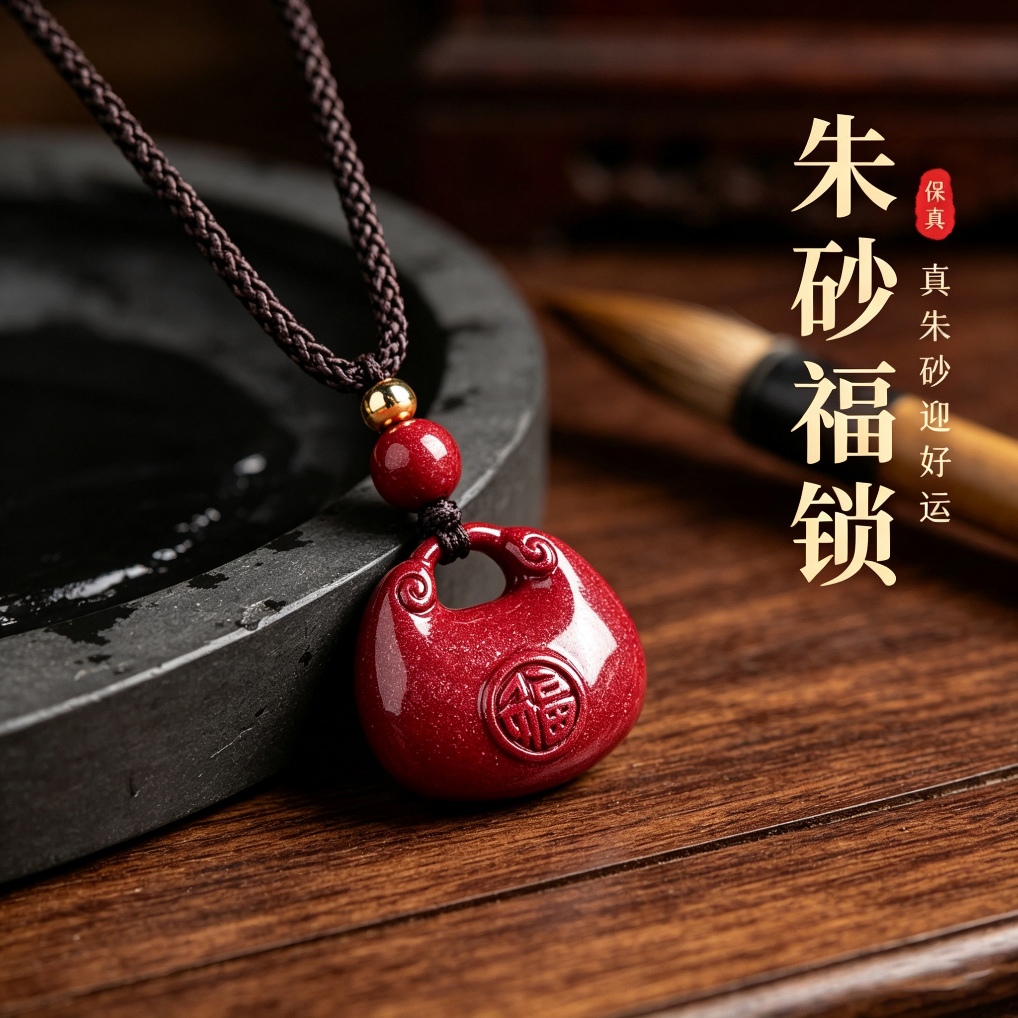 天然朱砂福袋吊坠本命年转运