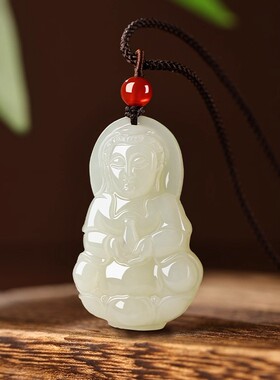 天然玉石吊坠男女同款观音头挂件玉佩观世音菩萨项坠男士生日礼物