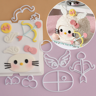 糖堡森林12星座射手座KT猫翻糖切模女孩可爱生日蛋糕装饰模具烘焙