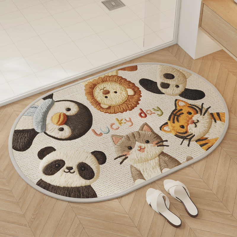 仿亚麻浴室地垫2026新款吸水脚垫