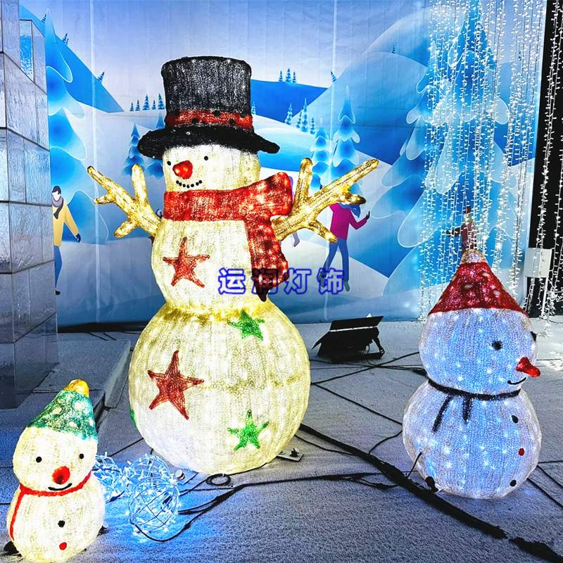 LED发光圣诞老人滴胶雪人造型灯户外商场节日亮化防水氛围装饰灯