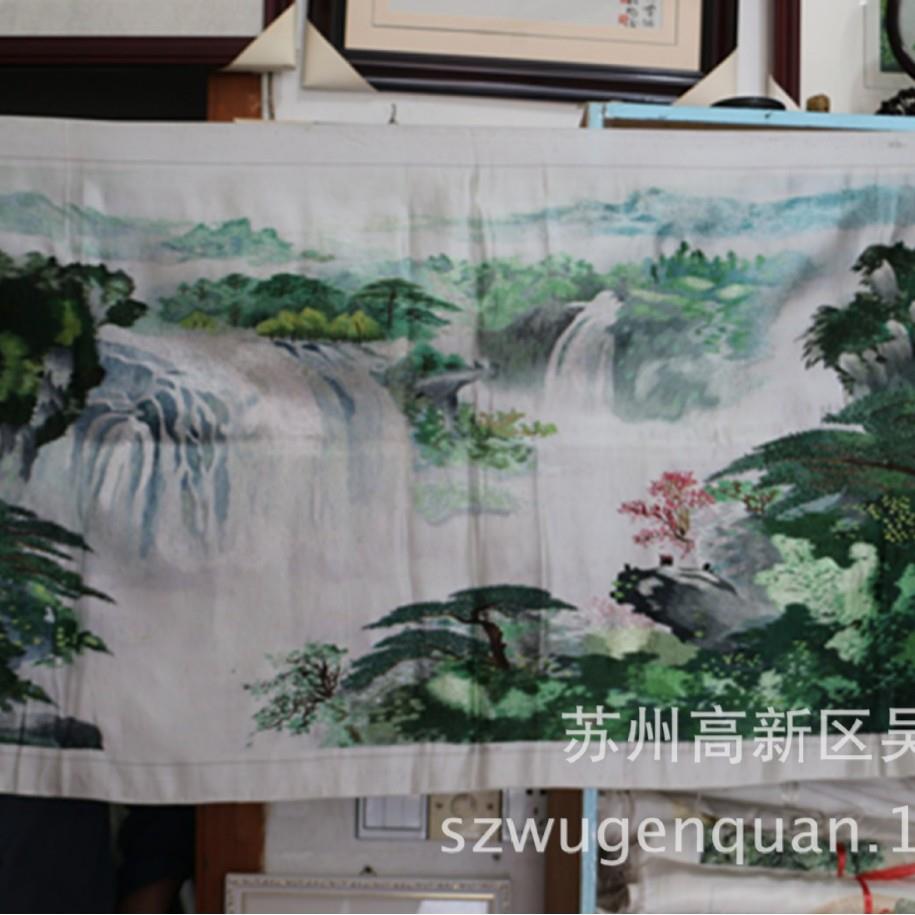 苏绣绣片单面绣客厅办公室会议室装饰画苏州手工刺绣山水画