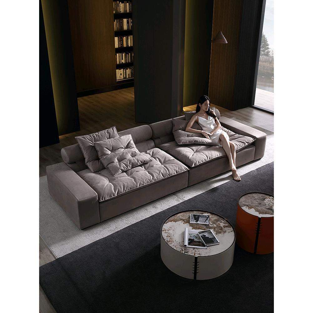 baxter奶油风迈阿密直排沙发意大利现代大户型客厅极简豆腐块组合