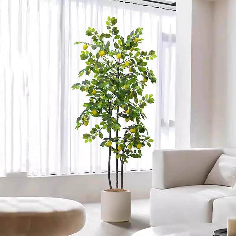 仿真绿植柠檬树盆栽高端假植物室内沙发旁落地景观装饰摆件造景