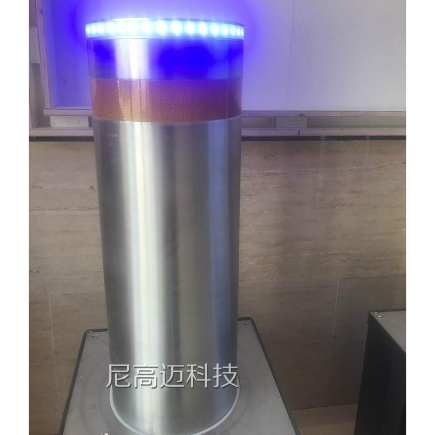 东莞学校大门全自动升降防撞柱304不锈钢止车庄遥控伸降路障地柱