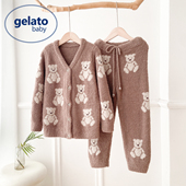 套装 gelato baby半边绒儿童睡衣男女童珊瑚绒家居服亲子开衫 秋冬