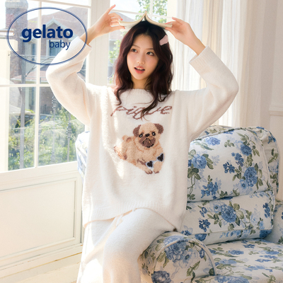 女士半边绒睡衣家居服