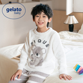 gelato baby半边绒儿童睡衣男童女孩宝宝珊瑚绒家居服冬季 加绒厚