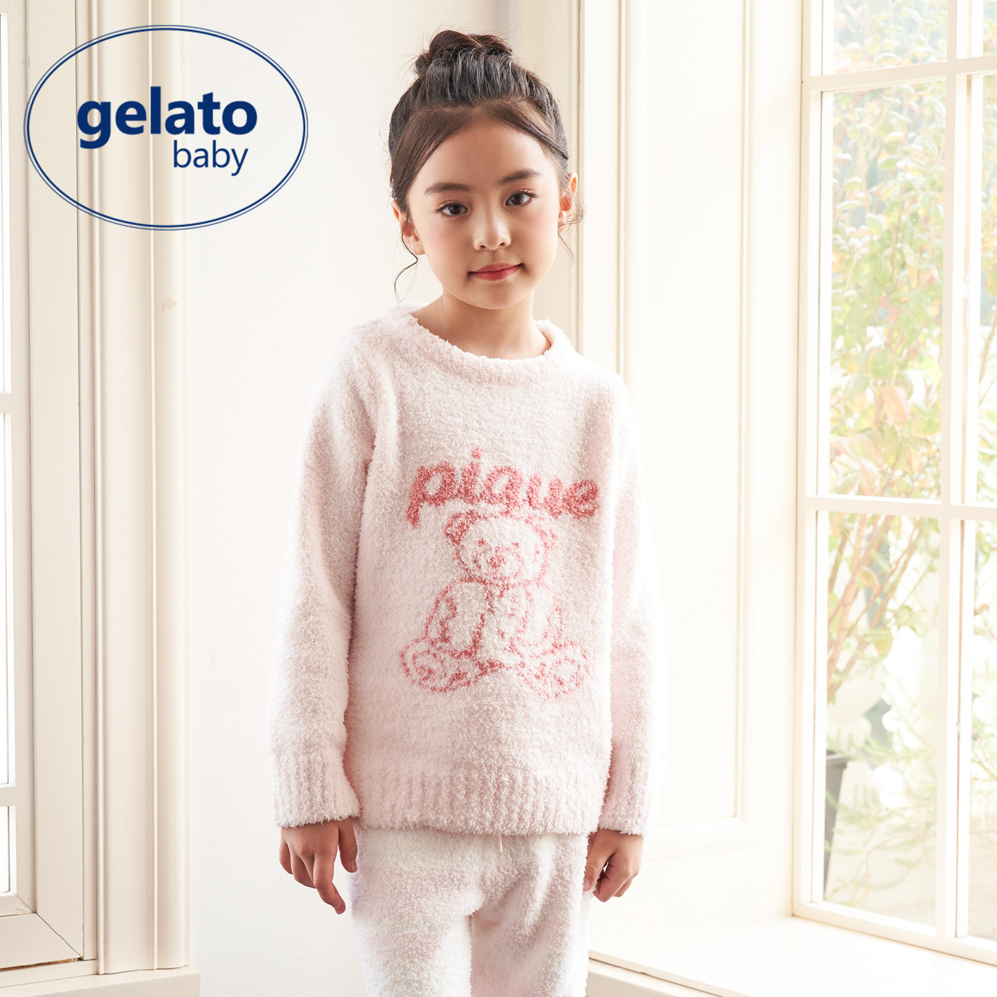 gelatobaby半边绒儿童睡衣套装