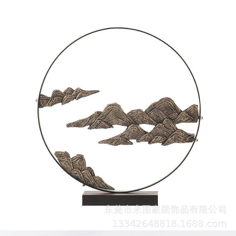 新中式金属圆环客厅玄关桌屏风摆件样板房售楼处博古架禅意装饰品,鲜花速递/花卉仿真/绿植园艺,割草机/草坪机,淘宝优惠券,粉丝福利购,淘宝优惠卷