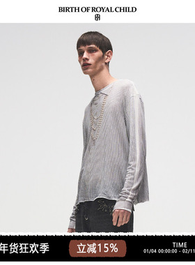 BIRTH OF ROYAL CHILD.BORC 【Kong同款】3D立体印花长袖珍珠T恤