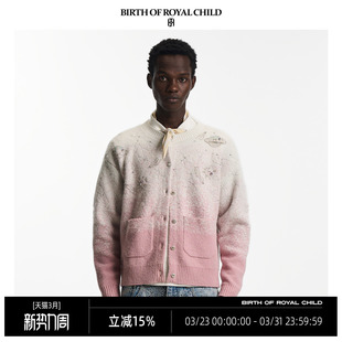 银河刺绣开衫 ROYAL 俐乐同款 羊毛混纺粉 CHILD.BORC BIRTH