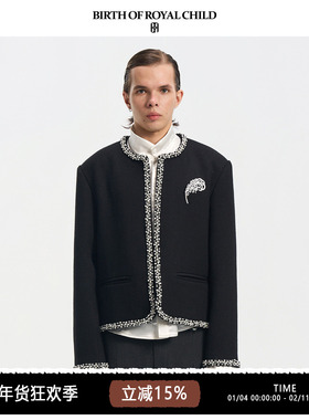 BIRTH OF ROYAL CHILD.BORC 【阿信同款】珍珠羽毛夹克万针刺绣
