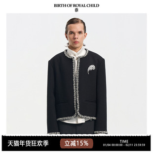 BIRTH OF ROYAL CHILD.BORC 【阿信同款】珍珠羽毛夹克万针刺绣
