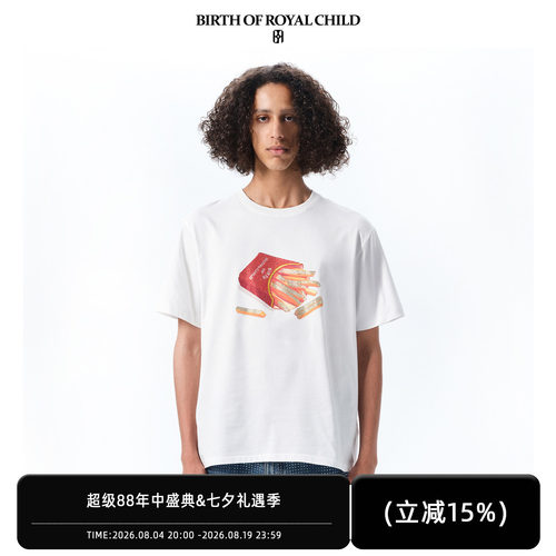 BIRTH OF ROYAL CHILD.BORC 薯条烫钻TEE纯棉透气宽松廓形裁剪