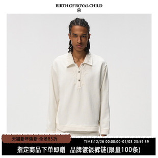 钩花POLO针织长袖 ROYAL SHarK同款 休闲 CHILD.BORC BIRTH