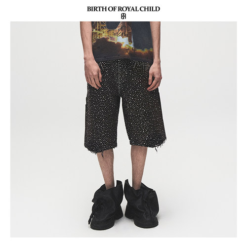 BIRTH OF ROYAL CHILD.BORC 【郑秀文同款】镭射满钻牛仔短裤