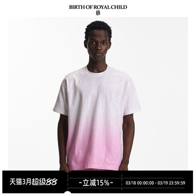 BIRTH OF ROYAL CHILD.BORC 【华晨宇同款】银河粉钻短袖渐变T恤