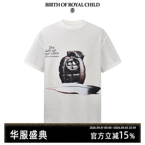 BIRTH OF ROYAL CHILD.BORC 【小鬼同款】和平鸽印花TEE短袖男