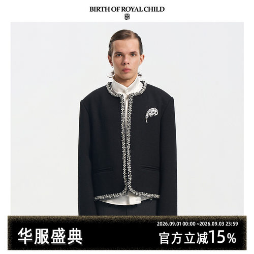 BIRTH OF ROYAL CHILD.BORC 【阿信同款】珍珠羽毛夹克万针刺绣