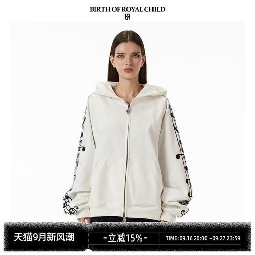 BIRTH OF ROYAL CHILD.BORC 【张泽禹同款】水晶音符帽衫湿布工艺