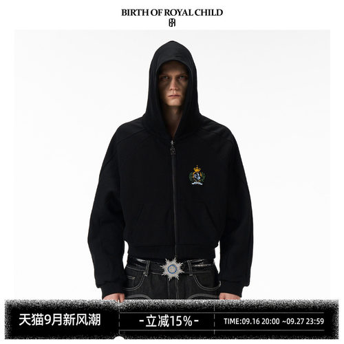 BIRTH OF ROYAL CHILD.BORC 【朱志鑫同款】橡树刺绣帽衫插肩袖