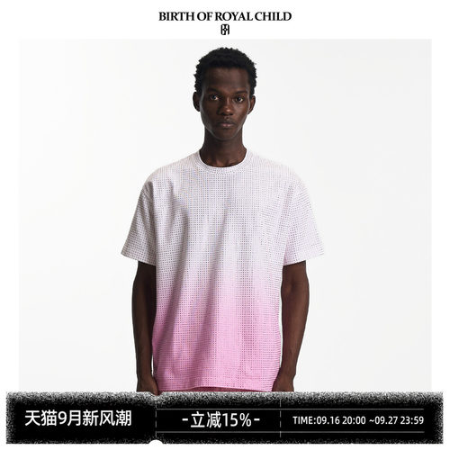 BIRTH OF ROYAL CHILD.BORC 【华晨宇同款】银河粉钻短袖渐变T恤