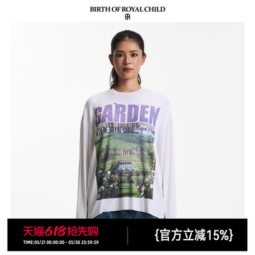 BIRTH OF ROYAL CHILD.BORC 【高瀚宇同款】玫瑰花园印花TEE复古