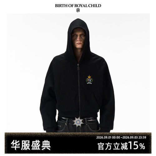 BIRTH OF ROYAL CHILD.BORC 【朱志鑫同款】橡树刺绣帽衫插肩袖