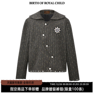毛不易同款 BIRTH CHILD.BORC ROYAL 编织钻链夹克海军外套