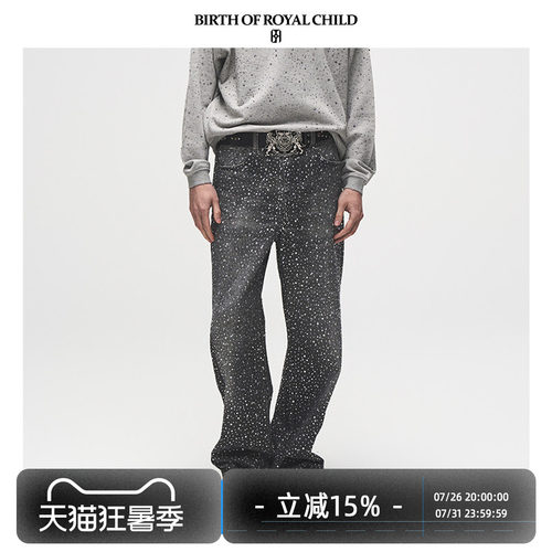 BIRTH OF ROYAL CHILD.BORC 【郑秀文同款】3D立体印花满钻牛仔裤