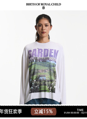 BIRTH OF ROYAL CHILD.BORC 【高瀚宇同款】玫瑰花园印花TEE复古