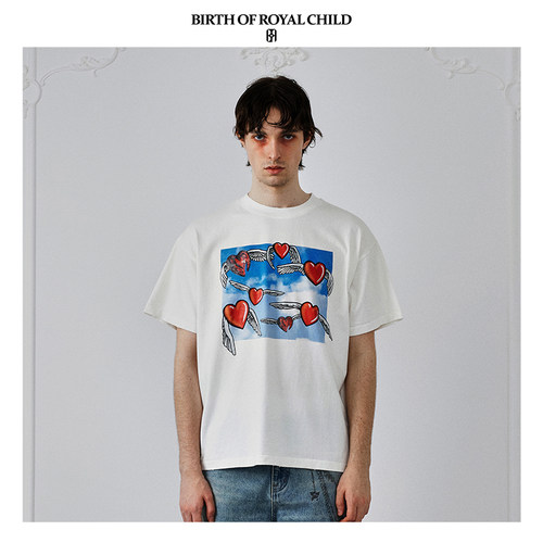 BIRTH OF ROYAL CHILD.BORC 【马伯骞同款】爱心之翼印花TEE短袖