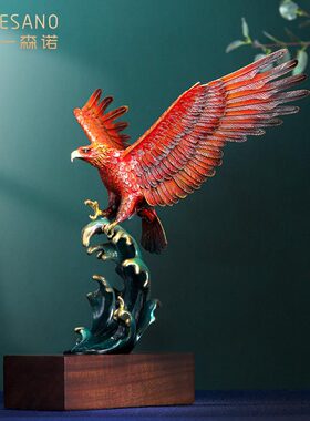铜老鹰摆件大展宏图玄关装饰摆件办公桌室动物饰品开业乔迁礼品
