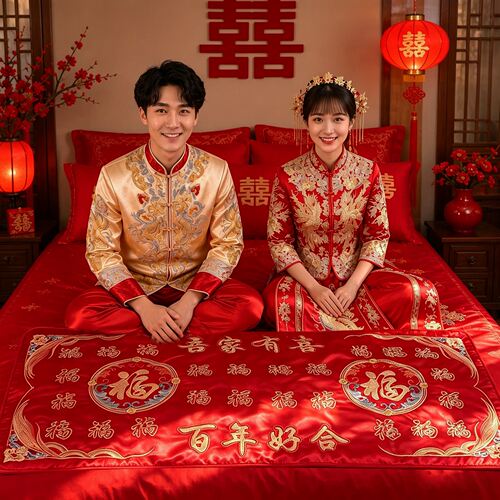 结婚福被新娘出嫁坐垫陪