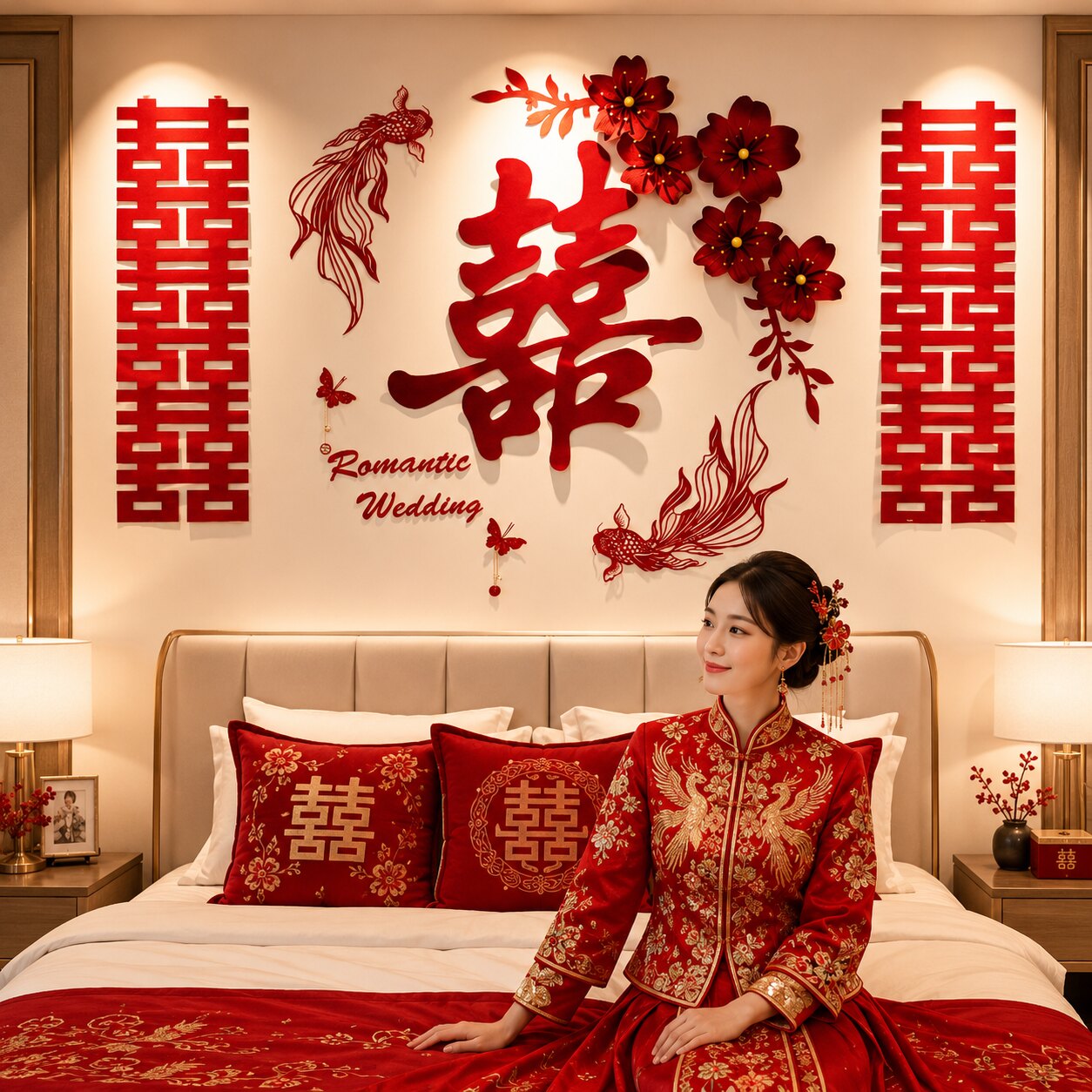 婚房布置女方卧室结专用新