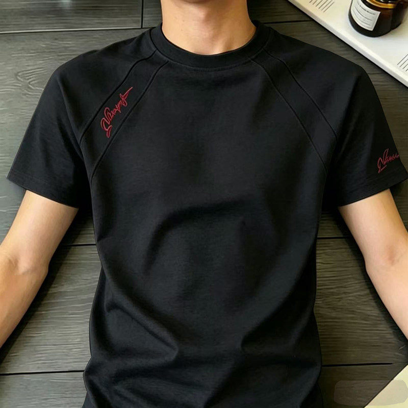 高品质大码短袖T恤男士潮解构铆钉设计夏季圆领时尚潮流宽松上衣