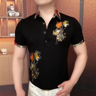 CAVOS鞋 短袖 JAKE 服旗舰店花束荡漾E夏季 R休闲翻领T恤 Polo衫 男士