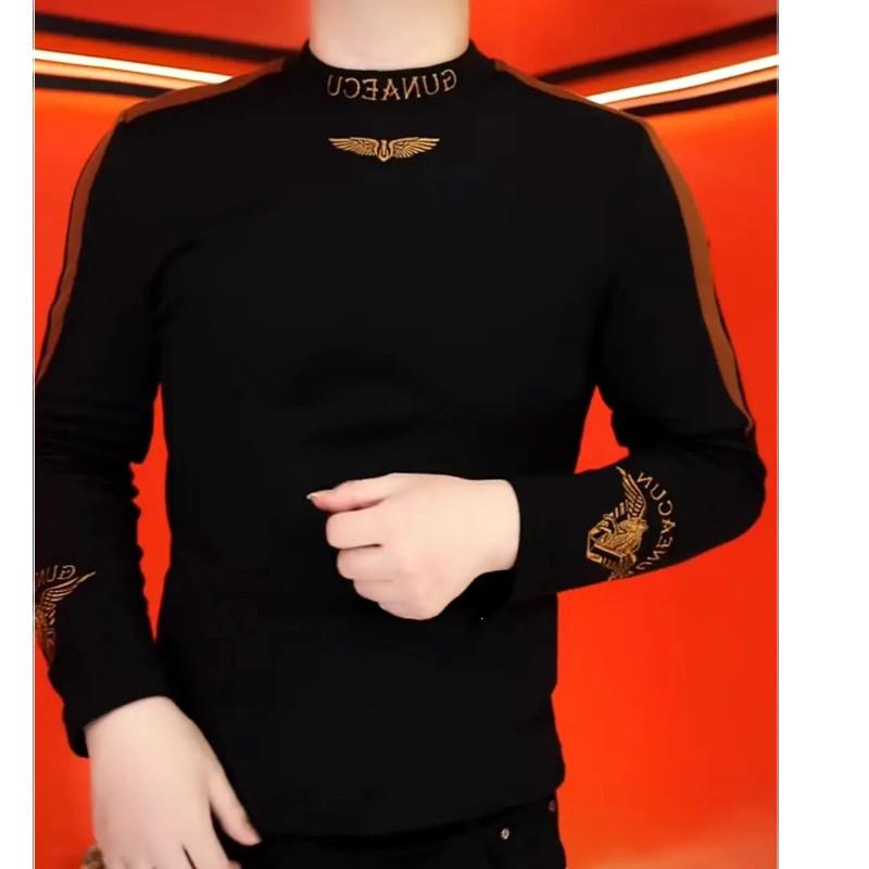 洛羽时尚男装旗舰春e秋新款卫衣时尚男士长袖修身帅气休闲内搭上