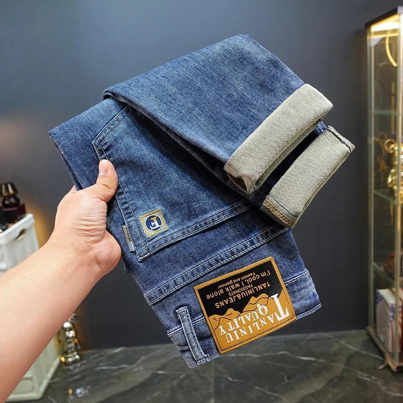 芙曼精选秋冬牛仔裤i刺绣男士时尚韩R版潮流弹力百搭长裤高级长裤