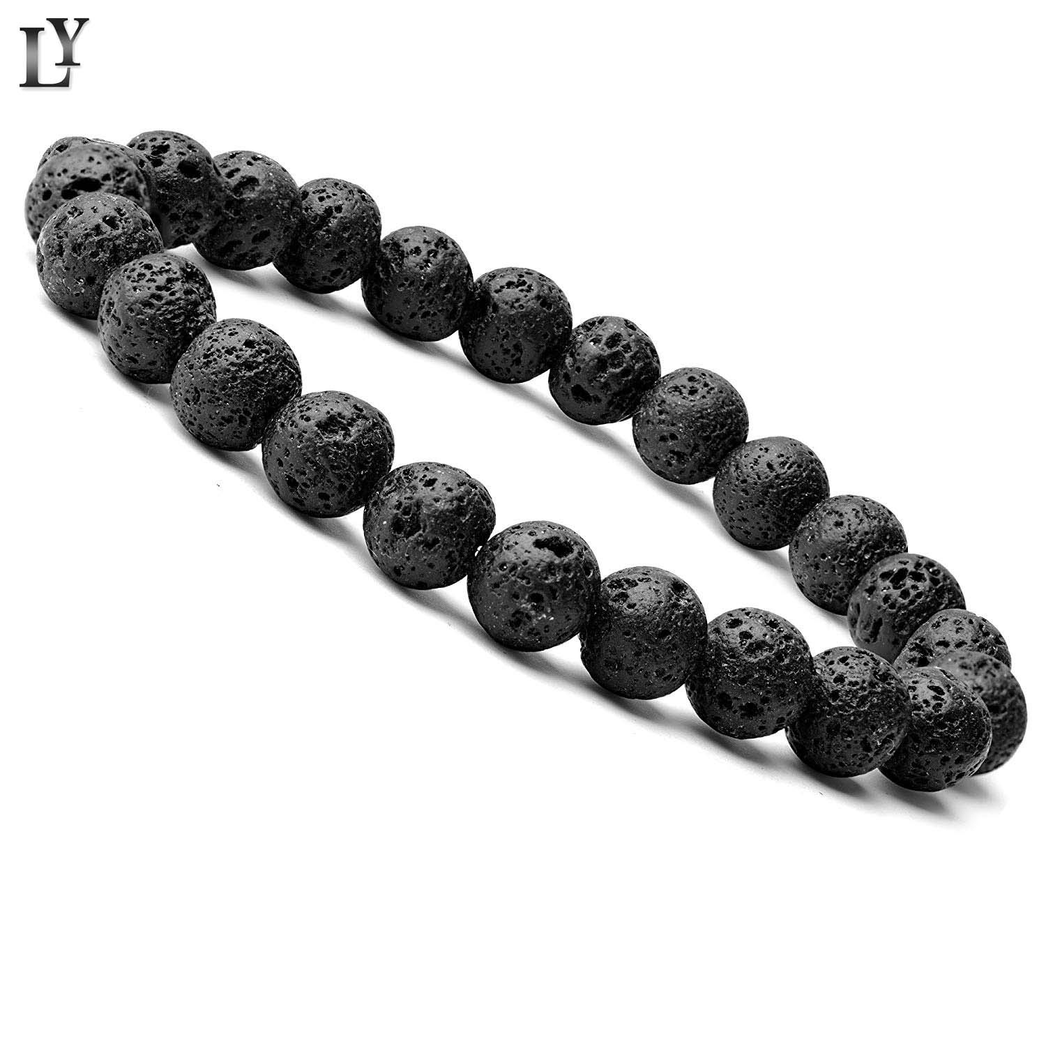 速卖通敦煌饰品 天然火山岩石手工串珠珠子手链 能量手串货源