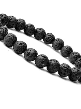 速卖通敦煌饰品 天然火山岩石手工串珠珠子手链 能量手串货源